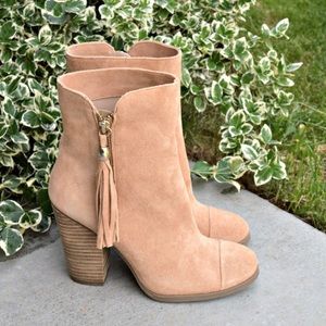 Luxe by Just Fab Pink Booties with Tassel